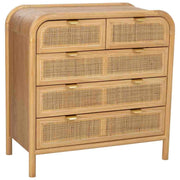 Cassettone in legno e rattan marrone 80x40x81h cm