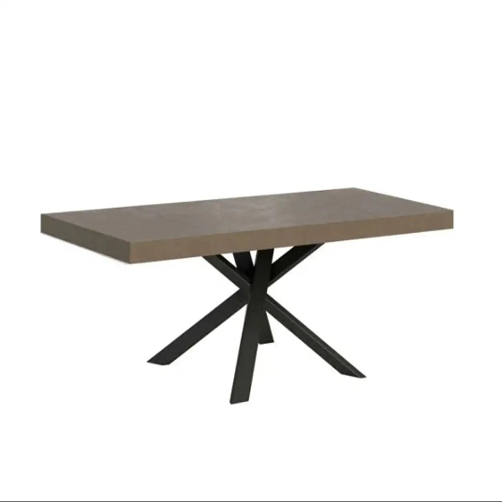 Tavolo allungabile 90/194x90 cm Clerk Premium tortora gambe antracite