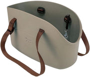 Borsa Porta Cane per Piccoli Cani e Gatti - Cintura Regolabile e Cinturone di Sicurezza - 14 x 35 x 22 cm (A x L x P) Taupe