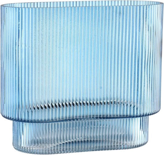Vaso in vetro blu a onde - 18CM