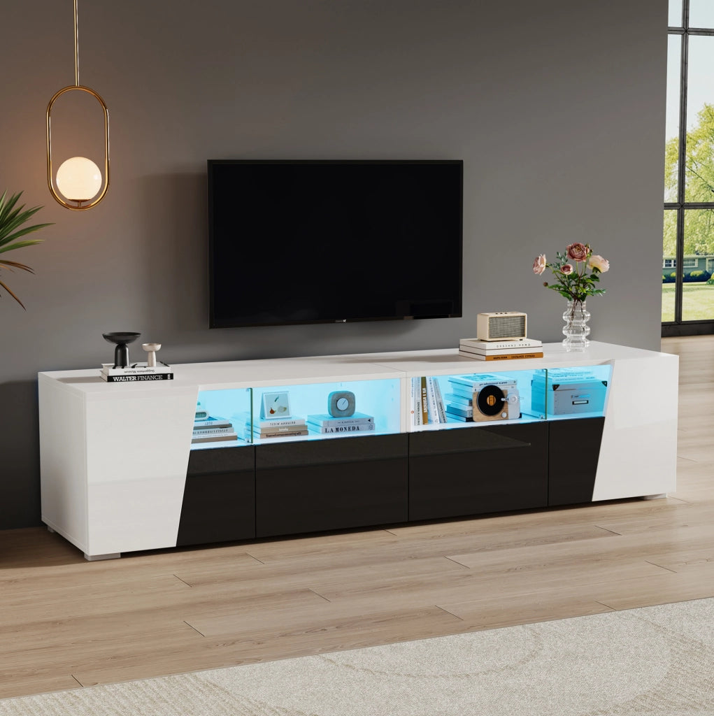 Mobile TV lucido con LED e ampio spazio contenitivo