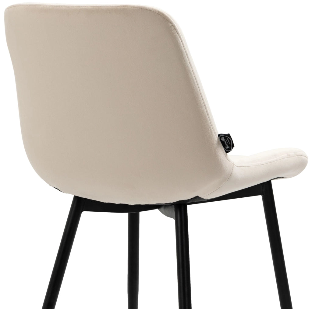 Set di 2 sedie da pranzo Victoria in velluto crema