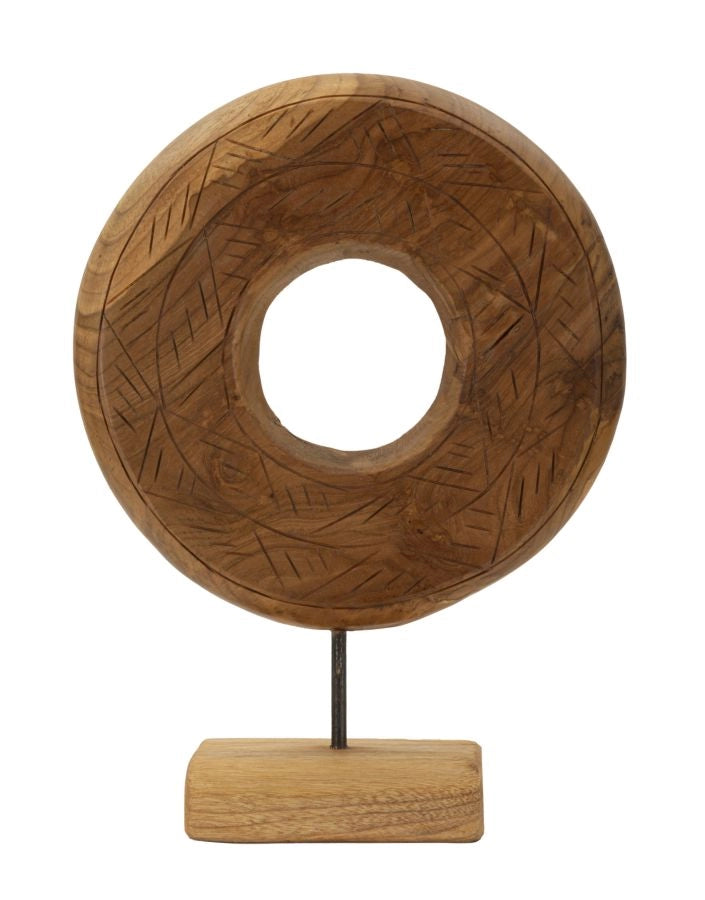 Scultura Dorat Cerchio 28x10x38 cm in Teak Riciclato