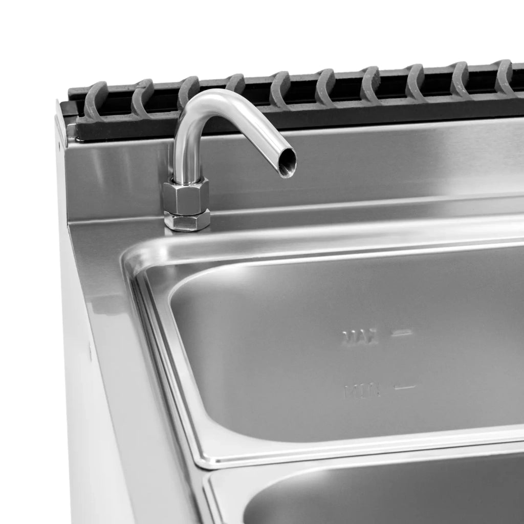 Bagnomaria 6000W 2 x GN 1/2 2 x GN 1/3 rubinetto mobiletto base (80 x 73 cm) acciaio inox 14_0008296