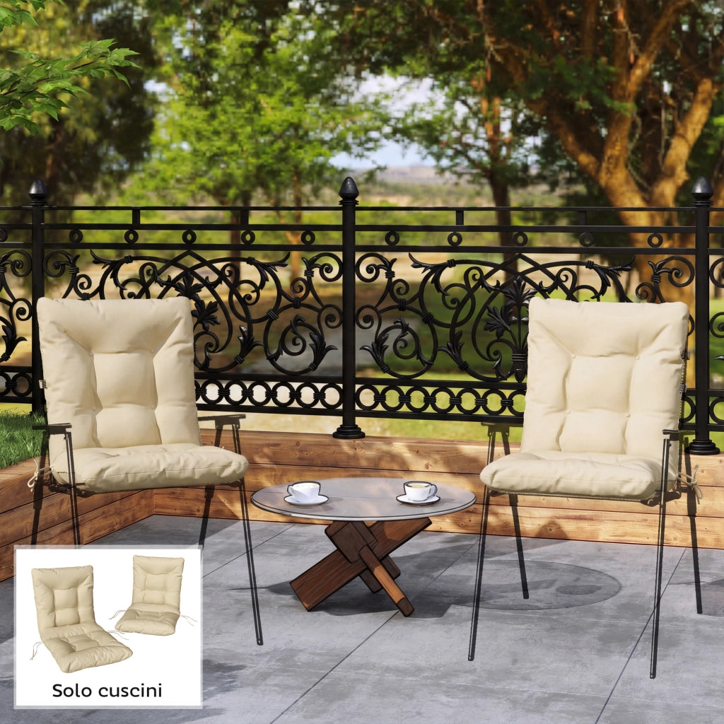 Cuscini per Sedie da Esterno ¨C zephmum ¨C 120x50x8 cm Beige Poliestere Cotone