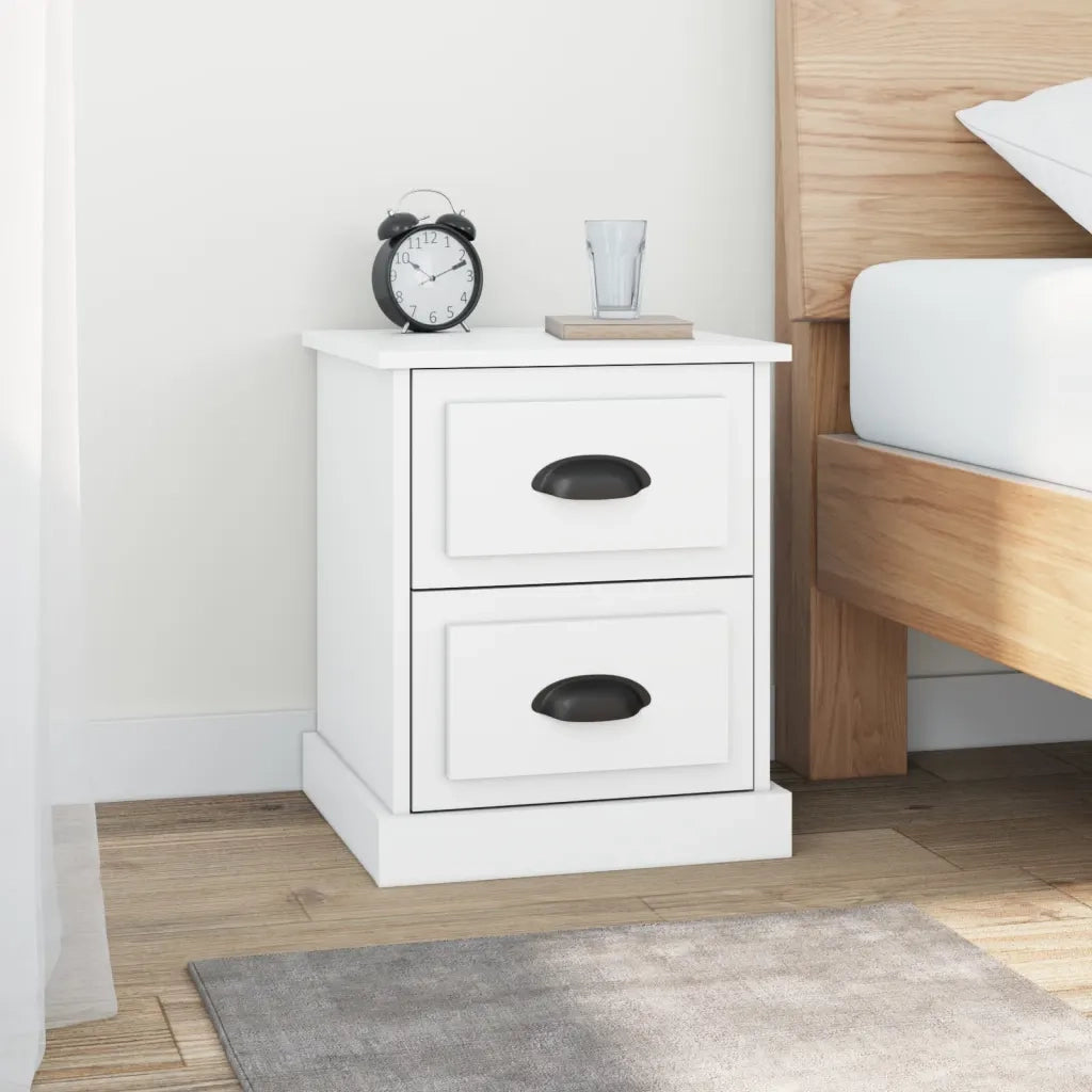 Comodini 2 pz-Set di 2 Tavolino da notte Bianchi 39x39x47,5 cm in Legno Multistrato 464137