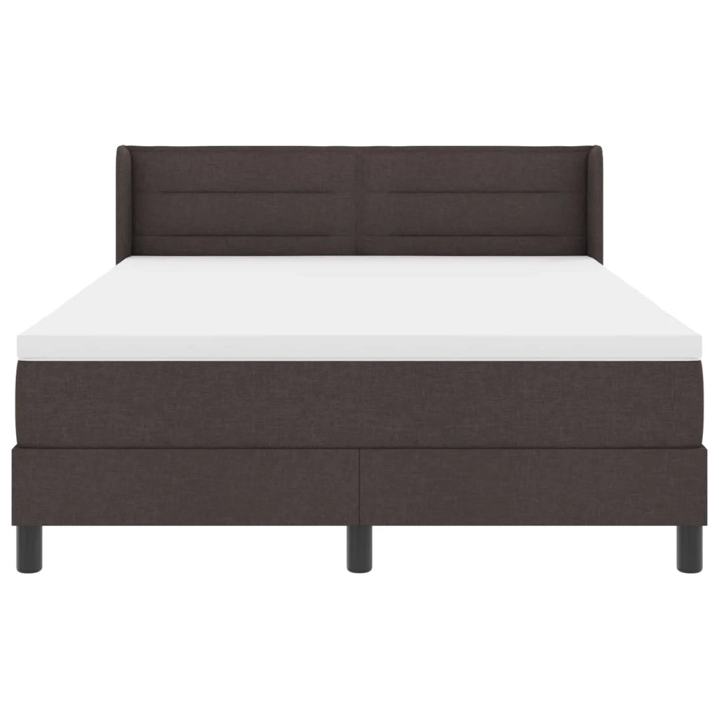 Letto a molle con testiera Marrone Scuro 200 x 140 cm Tessuto 3341044