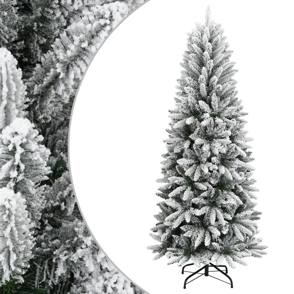 Albero di Natale | Decorazioni natalizie Artificiale con Neve Floccata 150 cm PVC e PE