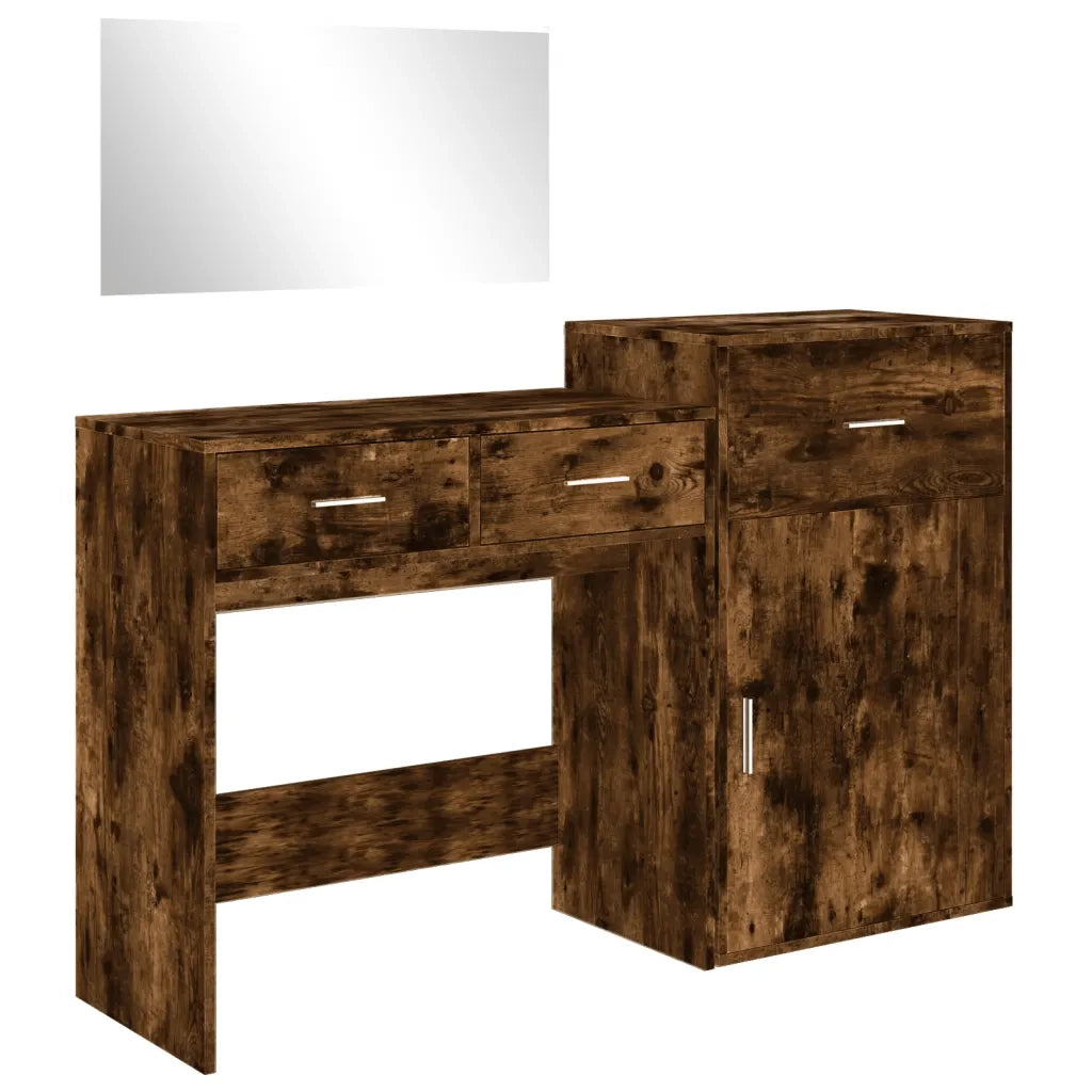Set da Toeletta 3 pz Rovere Fumo in Legno Multistrato 3276522