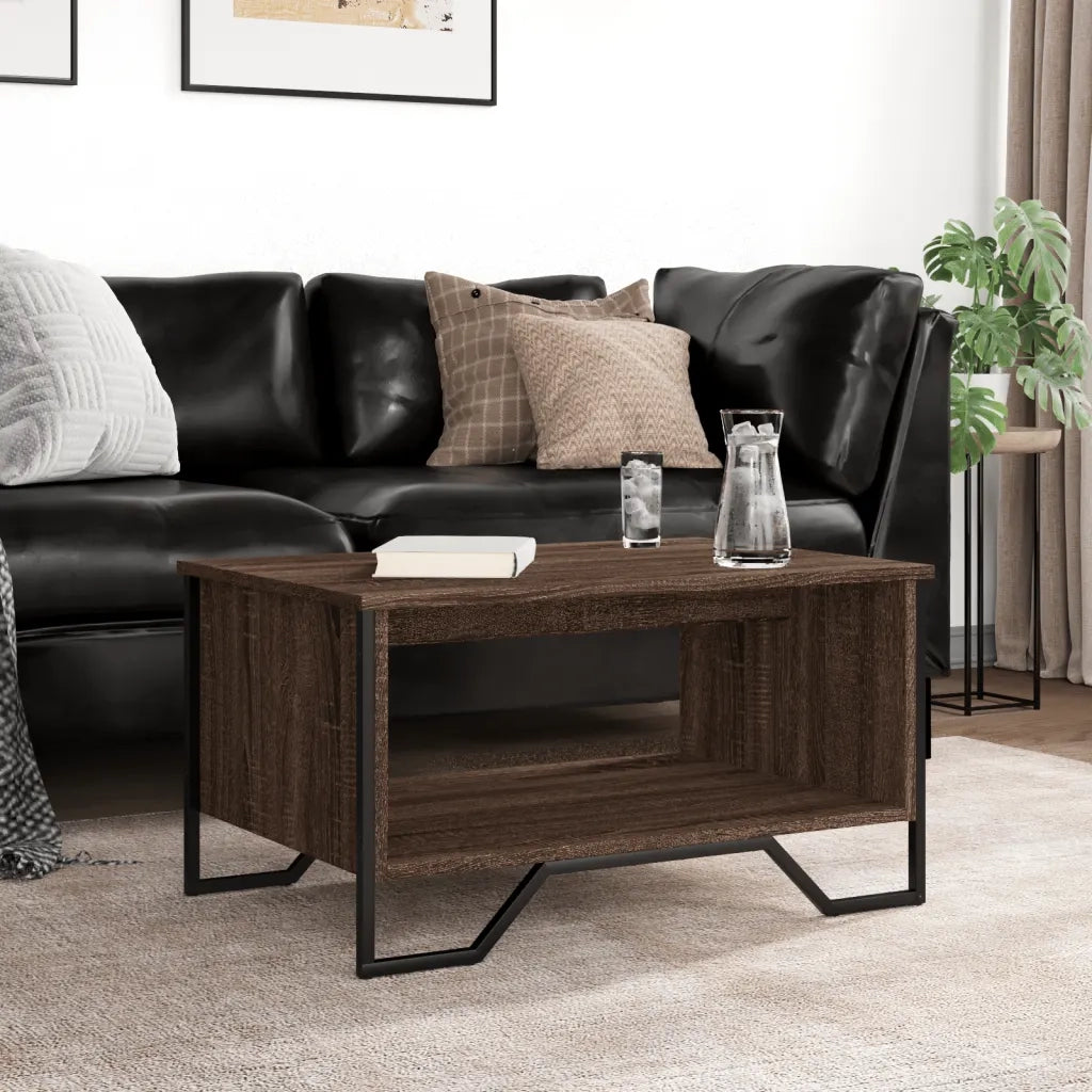 Tavolino da Salotto Rovere Marrone 75x51x40cm Legno Multistrato
