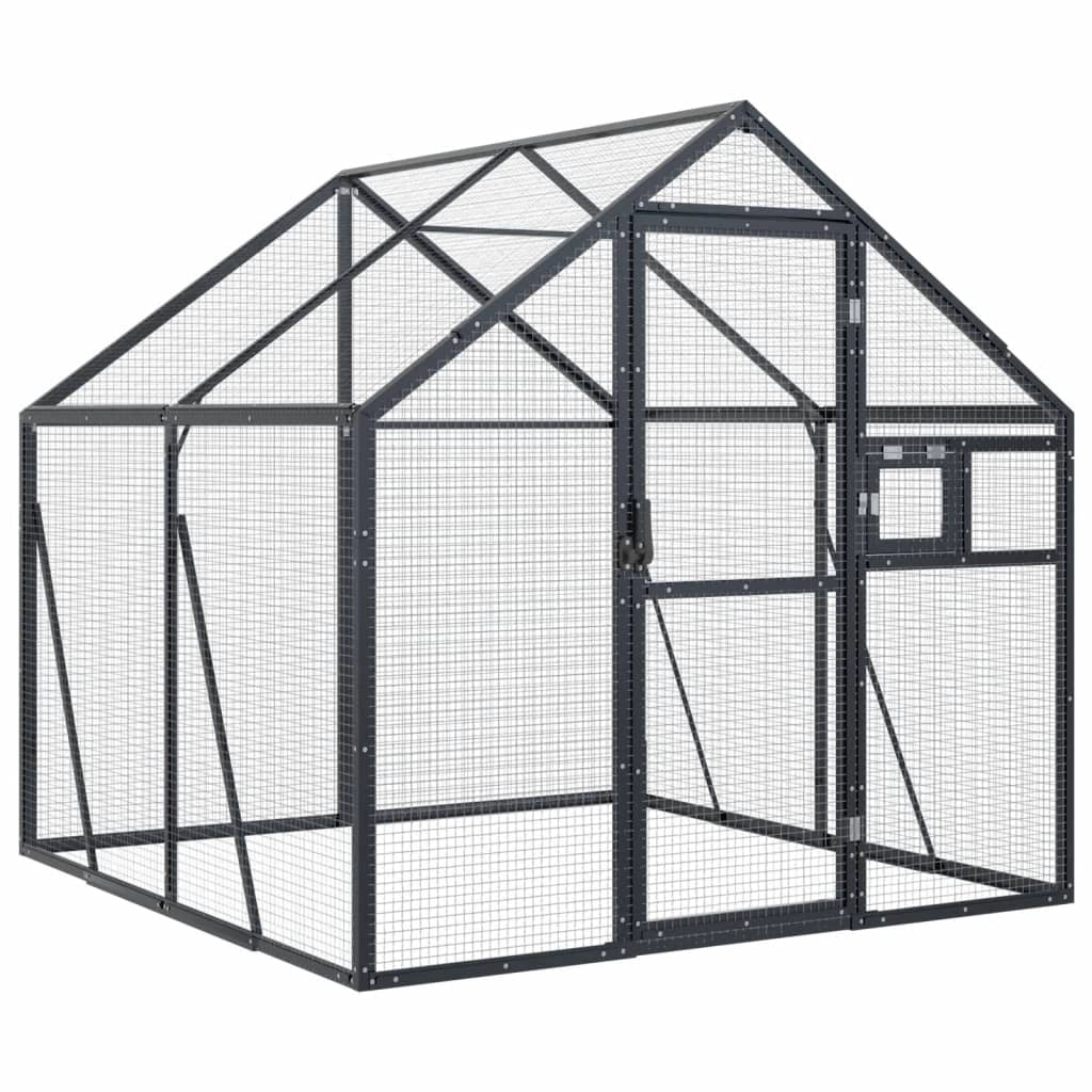 Voliera a gabbia 1,79 x 2 x 1,85 m alluminio antracite 02_0045632