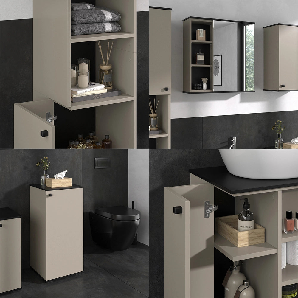Vicco Set di mobili da bagno Grigio 5 parti