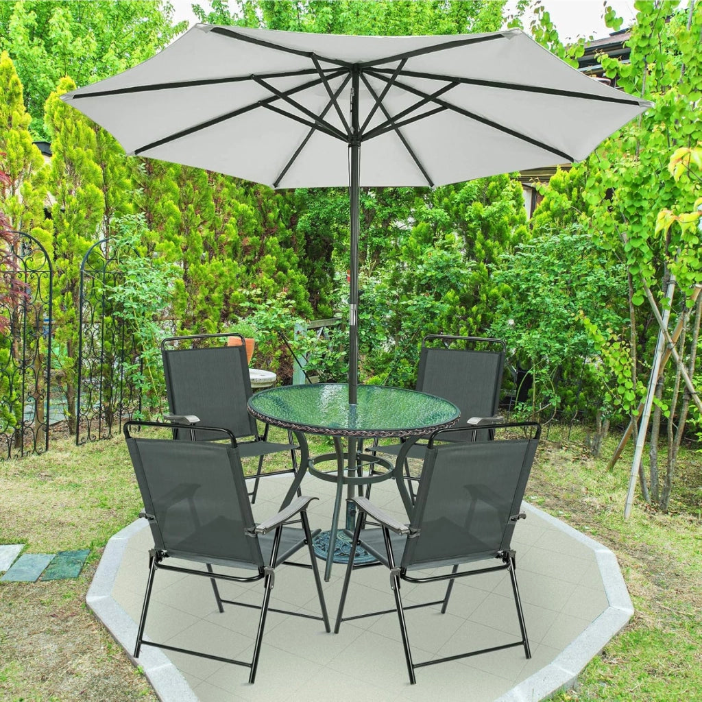 Set di 4 sedie pieghevoli da terrazza con braccioli, sedie resistenti alle intemperie, portatili, per interni ed esterni, campeggio, giardino, piscina, spiaggia, set di 4 sedie da terrazzo,