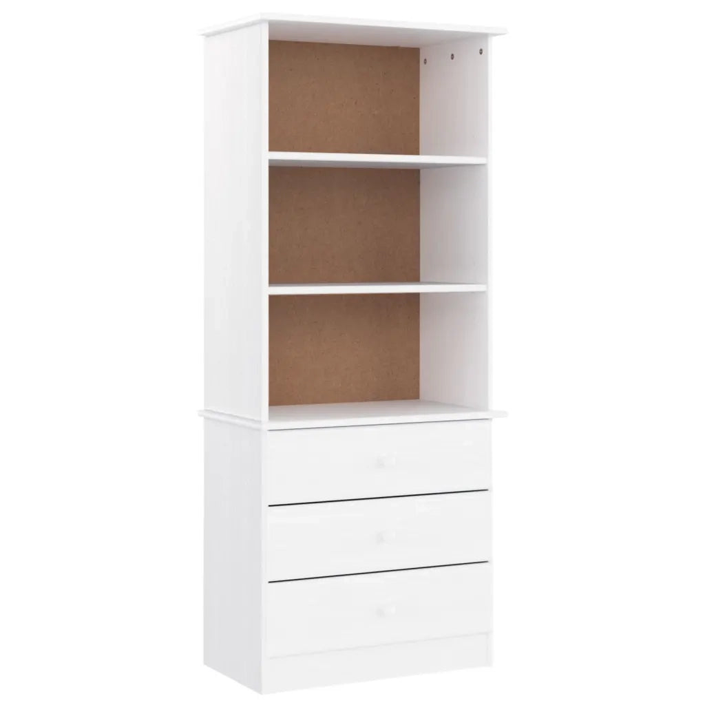 Libreria con Cassetti ALTA Bianca 60x35x142 cm Massello di Pinocod mxl 81896