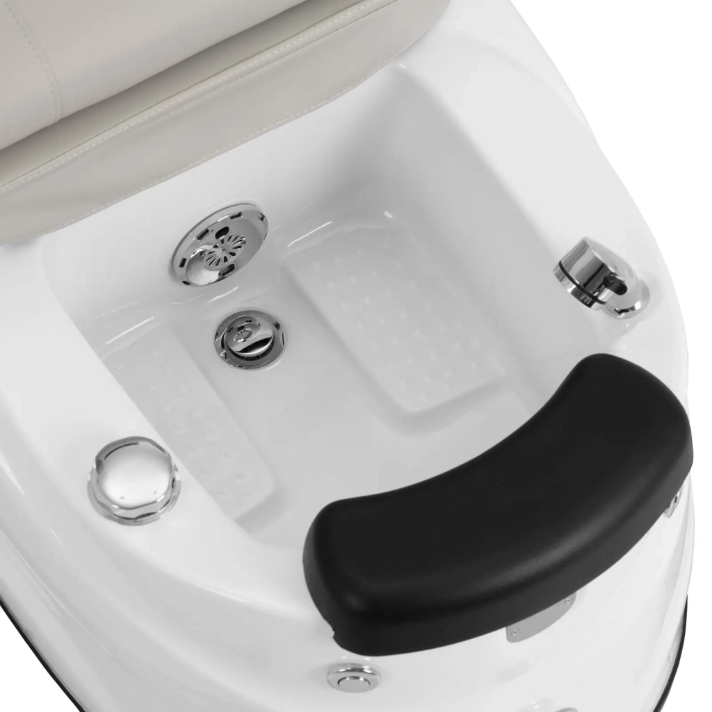Poltrona pedicure elettrica con pediluvio illuminato e funzione massaggio 105 watt 150 kg beige/bianco 14_0009022