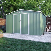 Casetta da giardino in acciaio zincato verde 3,21x2,77xh2,17 m - 129kg - 8,9 metri quadri