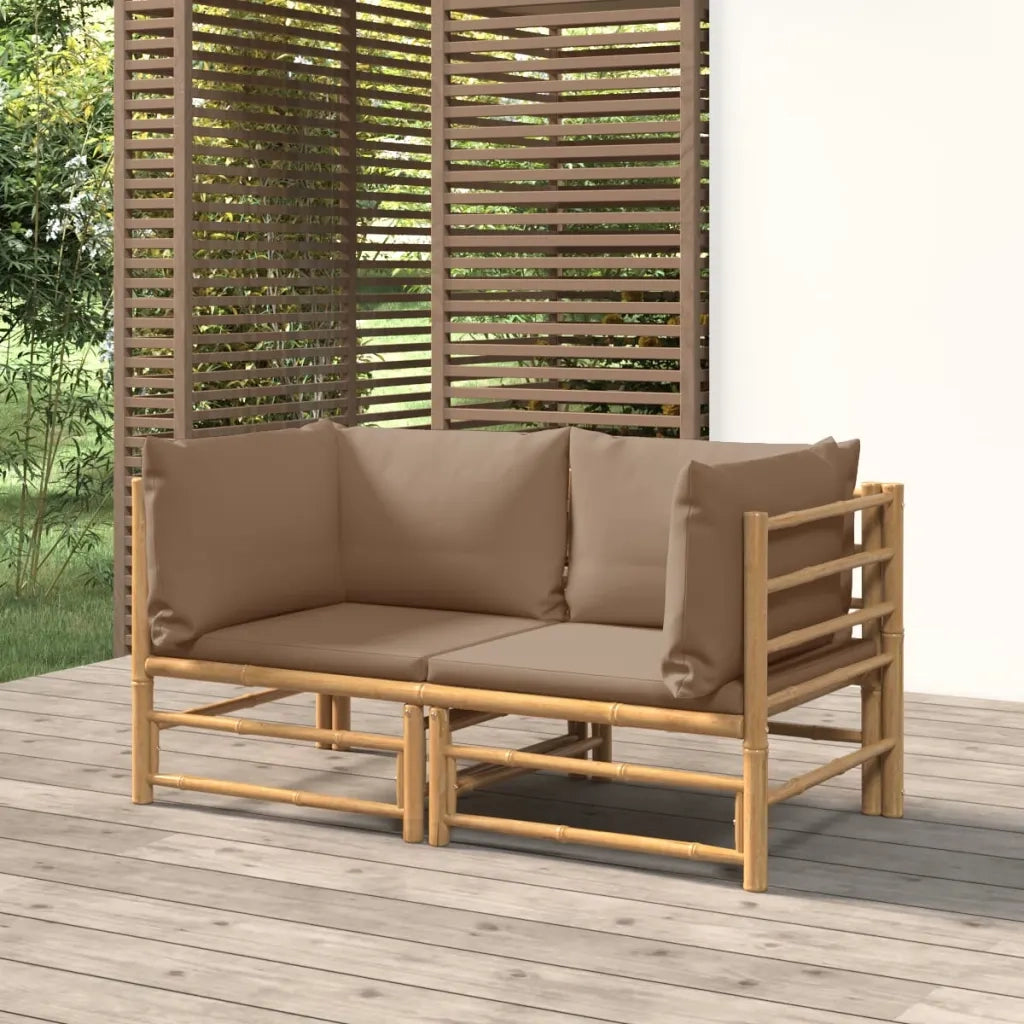 Divani Angolari da Giardino con Cuscini Tortora 2pz BambÃ¹