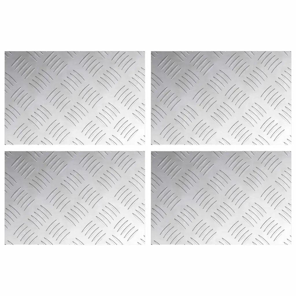 Gradini per Scale 4 pz | Tappetini per scale autoadesivi Argento 30 x 20 cm Alluminio