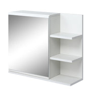 Mobile Bagno con Specchio e Ripiani ¨C zephmum ¨C Bianco 60x18x50 cm