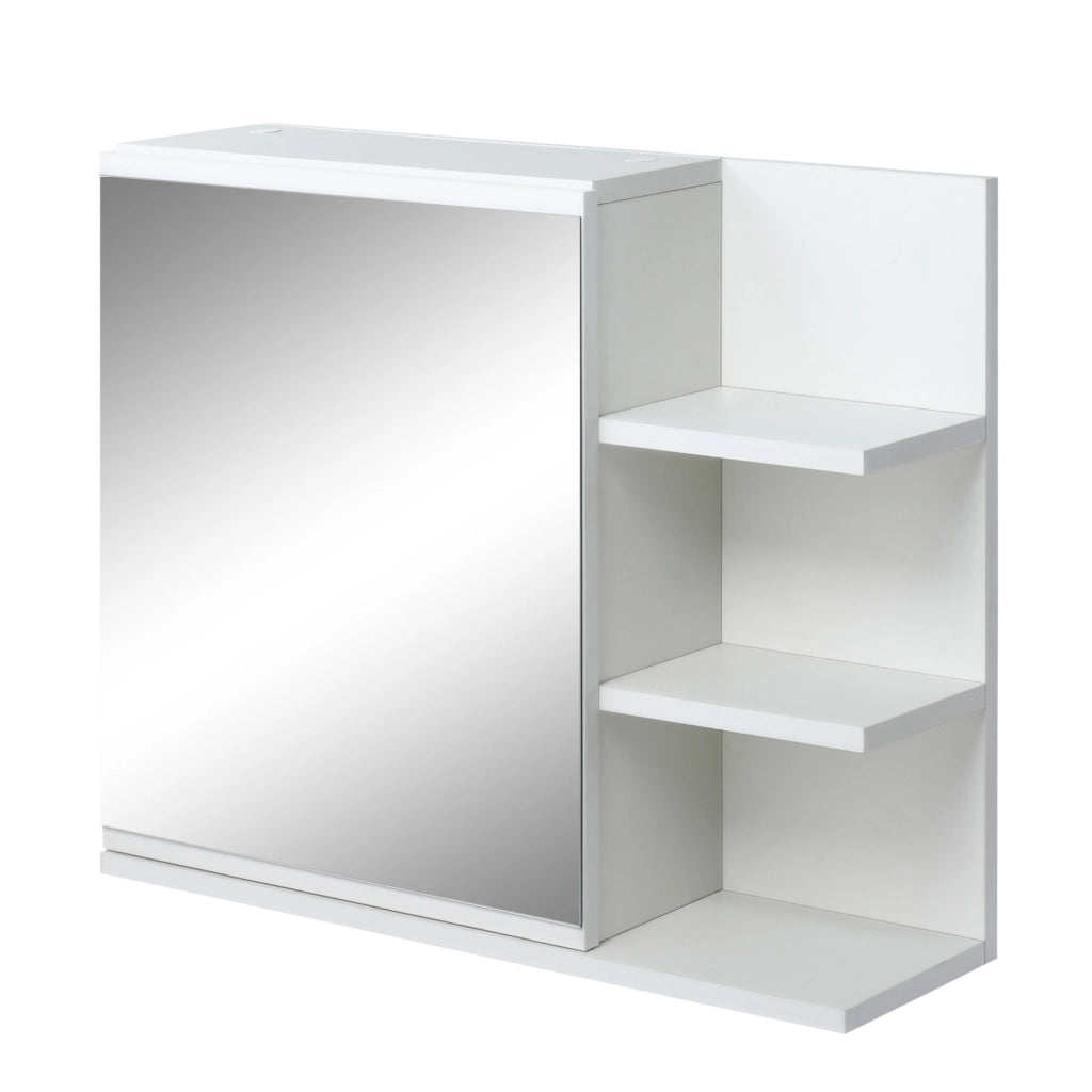 Mobile Bagno con Specchio e Ripiani ¨C zephmum ¨C Bianco 60x18x50 cm