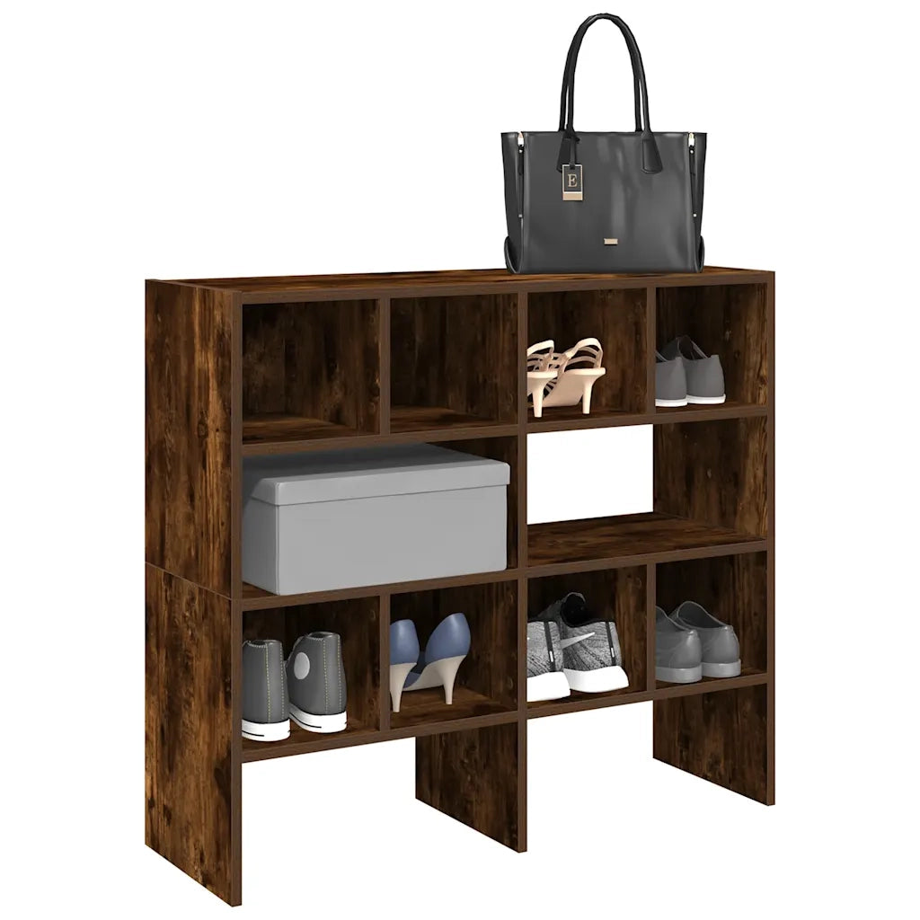 Scarpiere 2 pz Impilabili-Set di 2 Scaffale per scarpe Rovere Fumo 89,5x30x40 cm