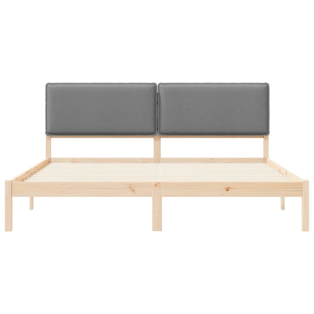 Letto con Testiera Rivestita Grigio chiaro 200 x 200 cm