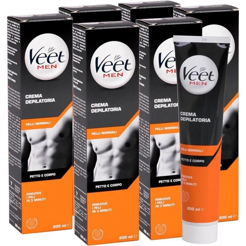 VEET SET 6 PEZZI CREMA DEPILATORIA FOR MEN 200ML PELLI NORMALI