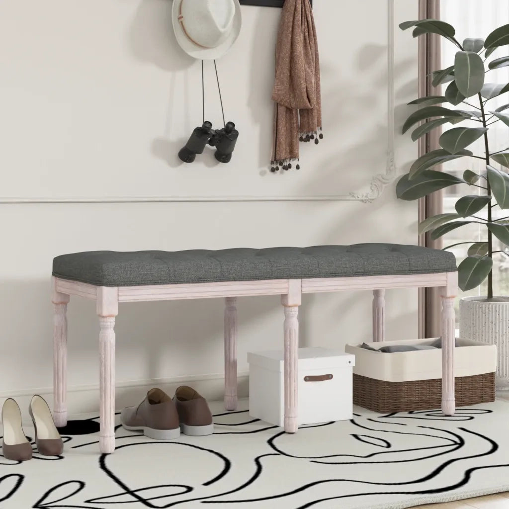 Panca-Sgabello Grigio Scuro 110x40x49 cm in Tessuto