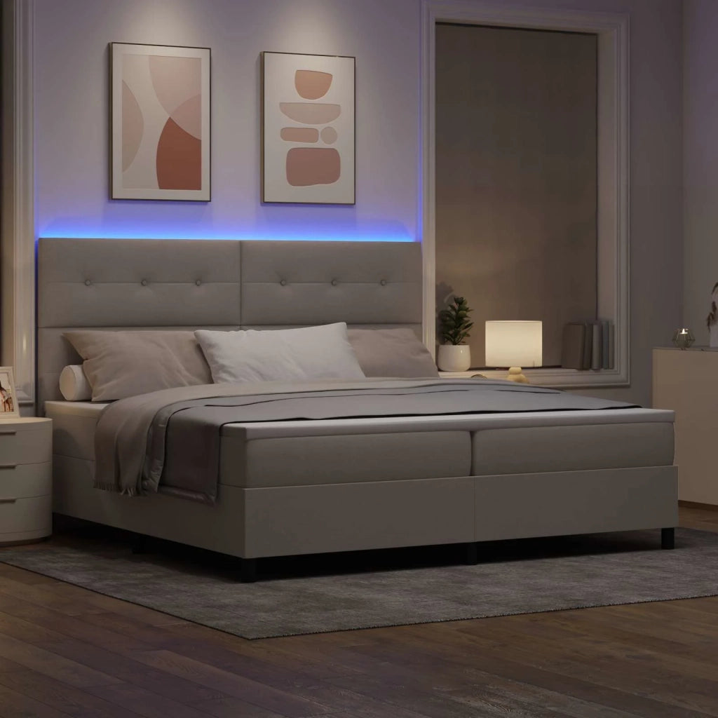 Letto a molle con materasso con led Talpa 200 x 200 cm Tessuto 3342897