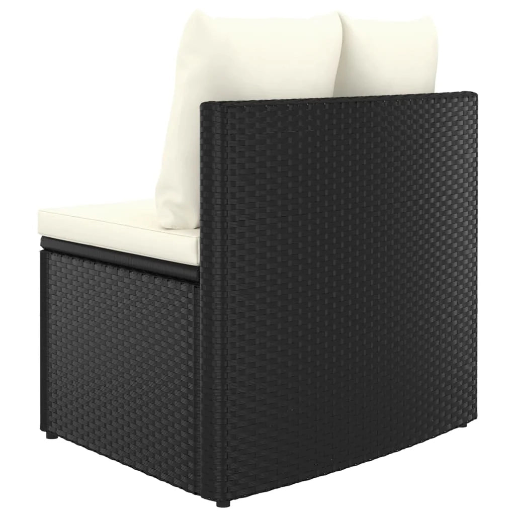 Set di mobili da giardino mobili da esterno 7 pezzi con cuscini resina intrecciata nera 02_0017315