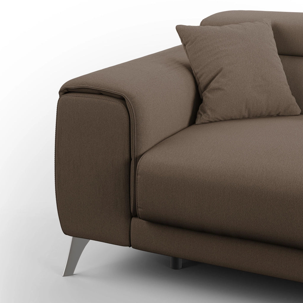 Fusion Divano con sedute allungabili in tessuto smacchiabile T05 185 cm marrone