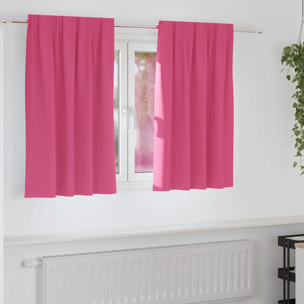 vidaXL Tende con tende 2 pcs Rosa Vivo Poliestere