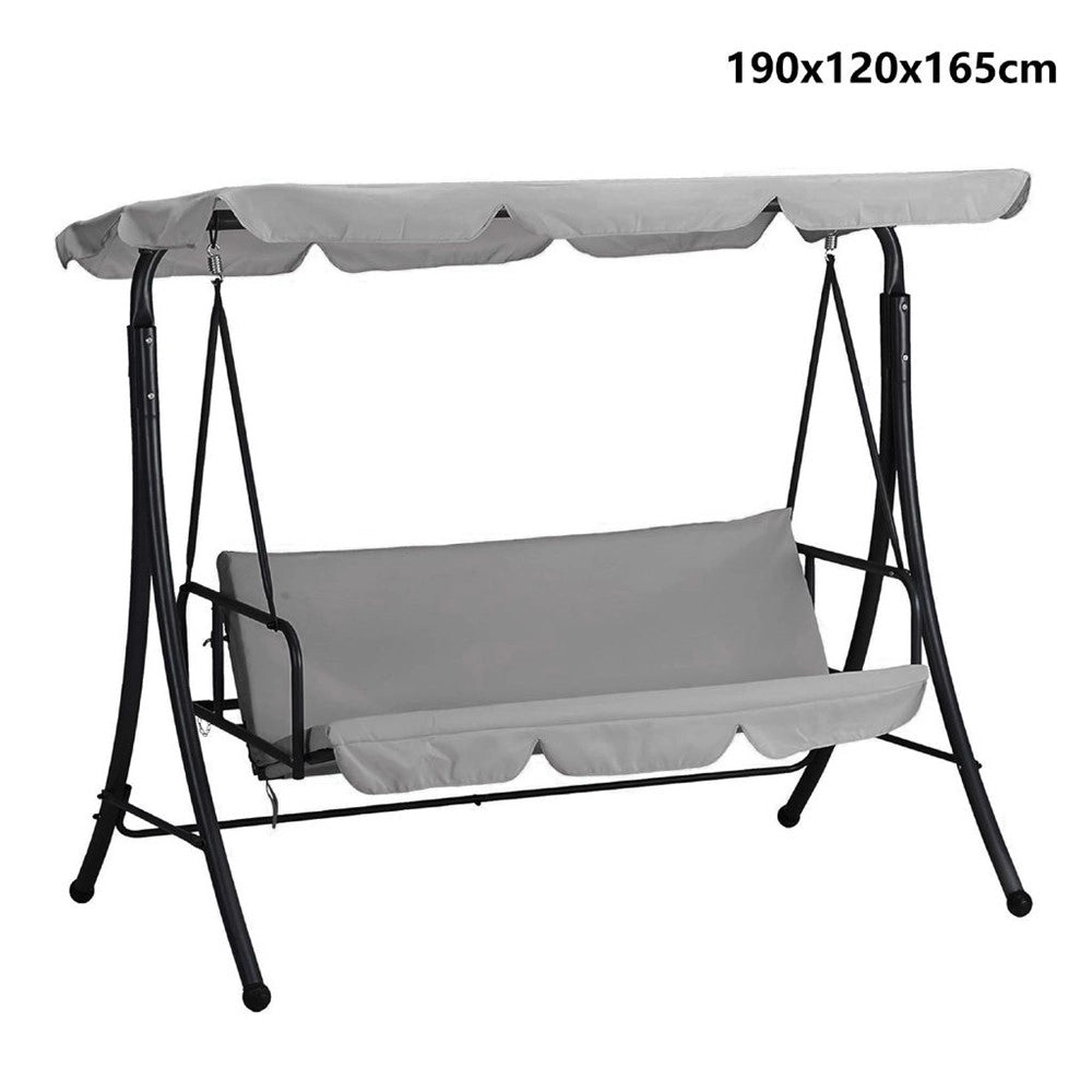 Trade Shop - Dondolo Letto Da Giardino 3 Posti Con Tettuccio Parasole Orientabile Struttura In Acciaio -