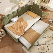 Divano letto in velluto verde 90x200 estraibile 90x190 forma L design a corona