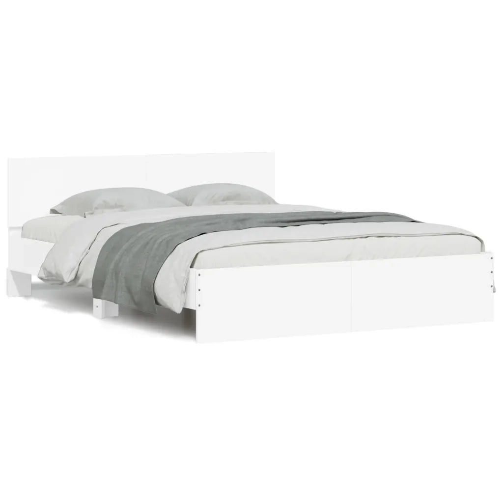 Letto matrimoniale | Letto per adulti | Giroletto con Testiera Bianco 140x200 cm