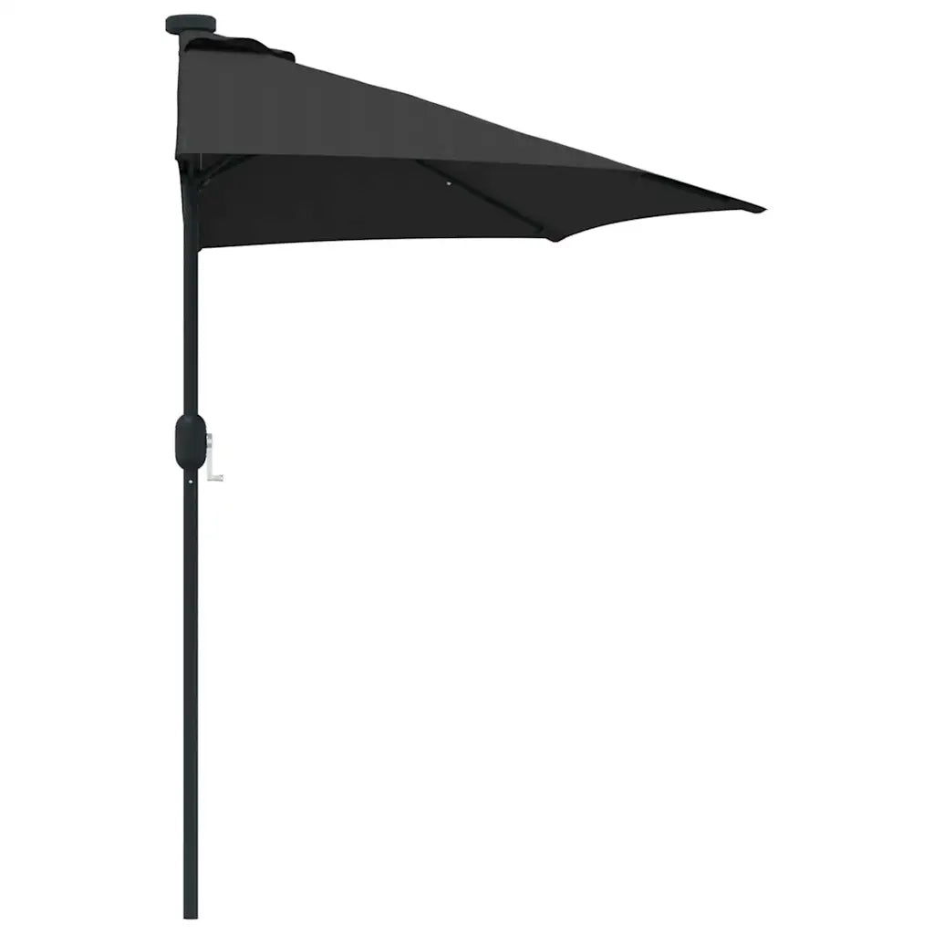 vidaXL Ombrello da giardino Nero 294 x 150 x 224 cm Tessuto