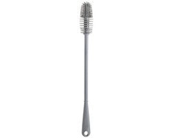 Borsetto in silicone, pennello lungo per la pulizia delle bottiglie d'acqua, ideale per la pulizia delle bottiglie con collo stretto, bottiglie sportive a vuoto, bicchieri, thermos e cristalleria (1 confezione, carbonio)