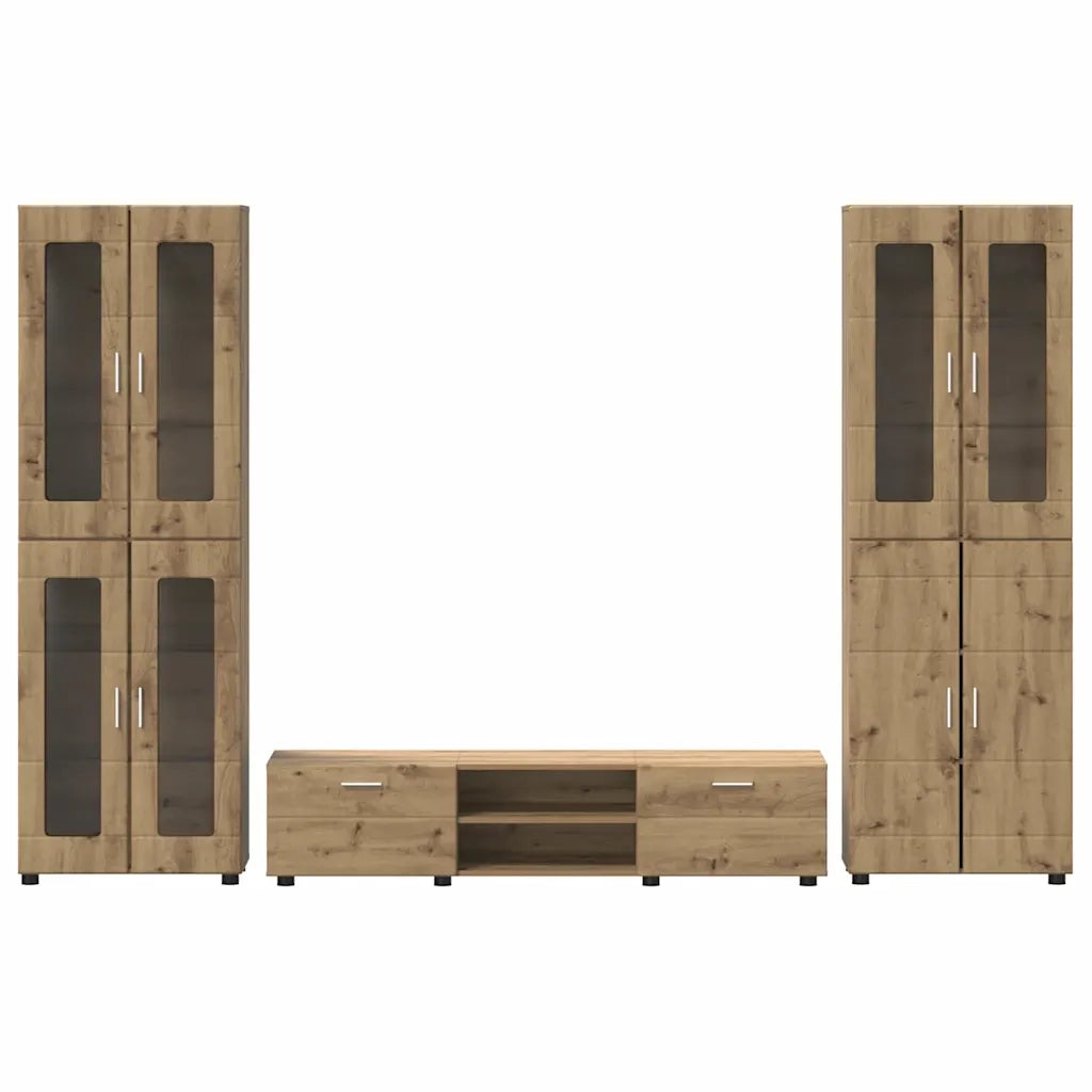 Set mobile TV FLORIN 3 pcs Rovere artigianale Legno multistrato 3398013