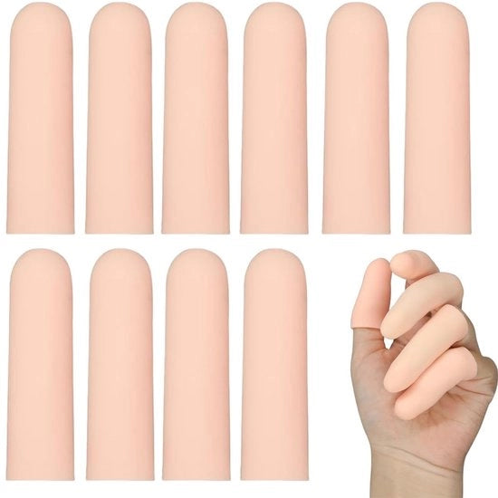 Protezione per le dita 10 pezzi - Silicone morbido/Duraturo - Guanti per dita - Protezione contro la frizione/lesioni - Riciclabile - Comodo e compatto - Cuffie per dita