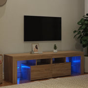 Mobile Porta TV con Luci LED Rovere Sonoma 140x36,5x40 cm 804367