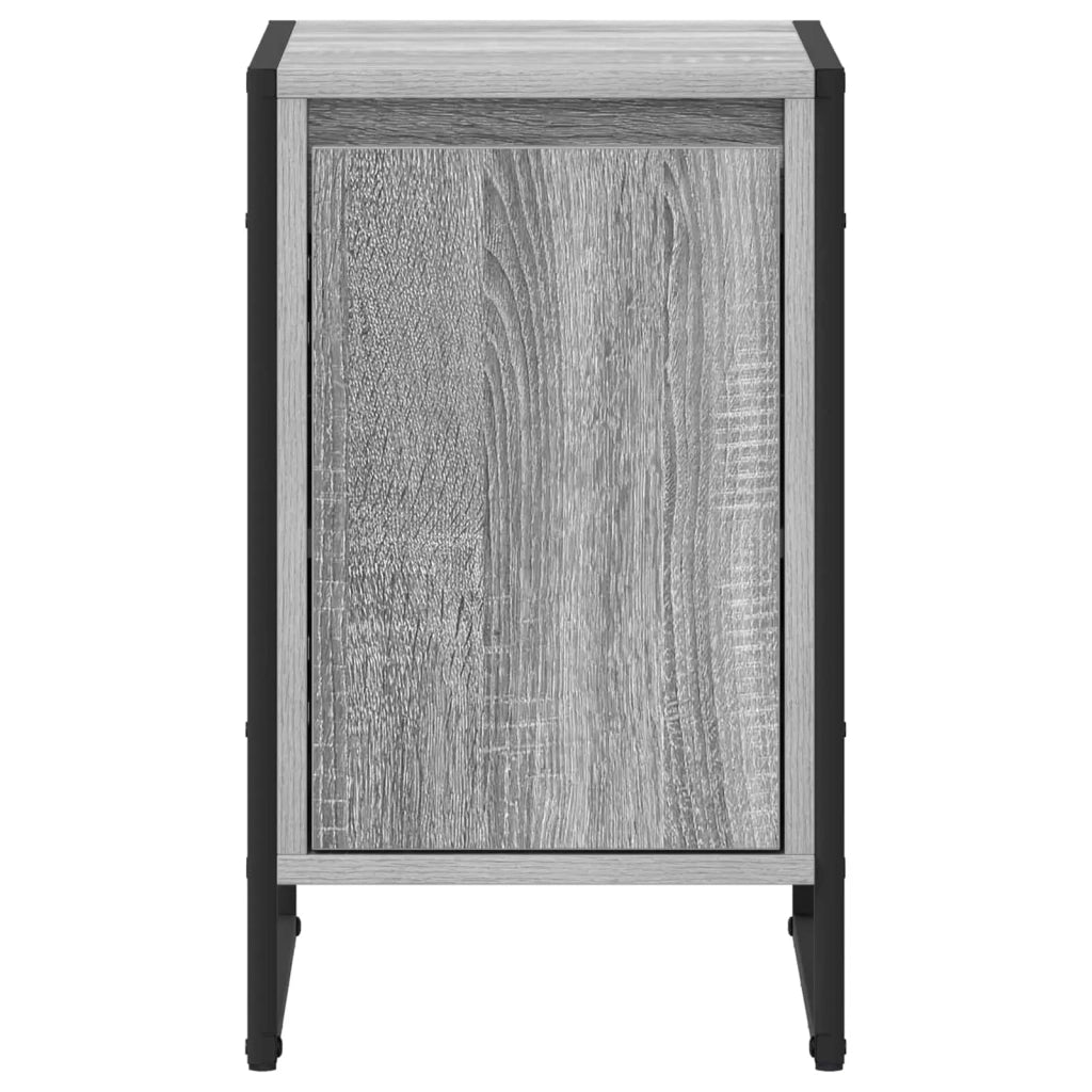 Comodino 2 pz-Set di 2 Tavolino da notte Grigio Sonoma 39,5 x 30 x 50 cm