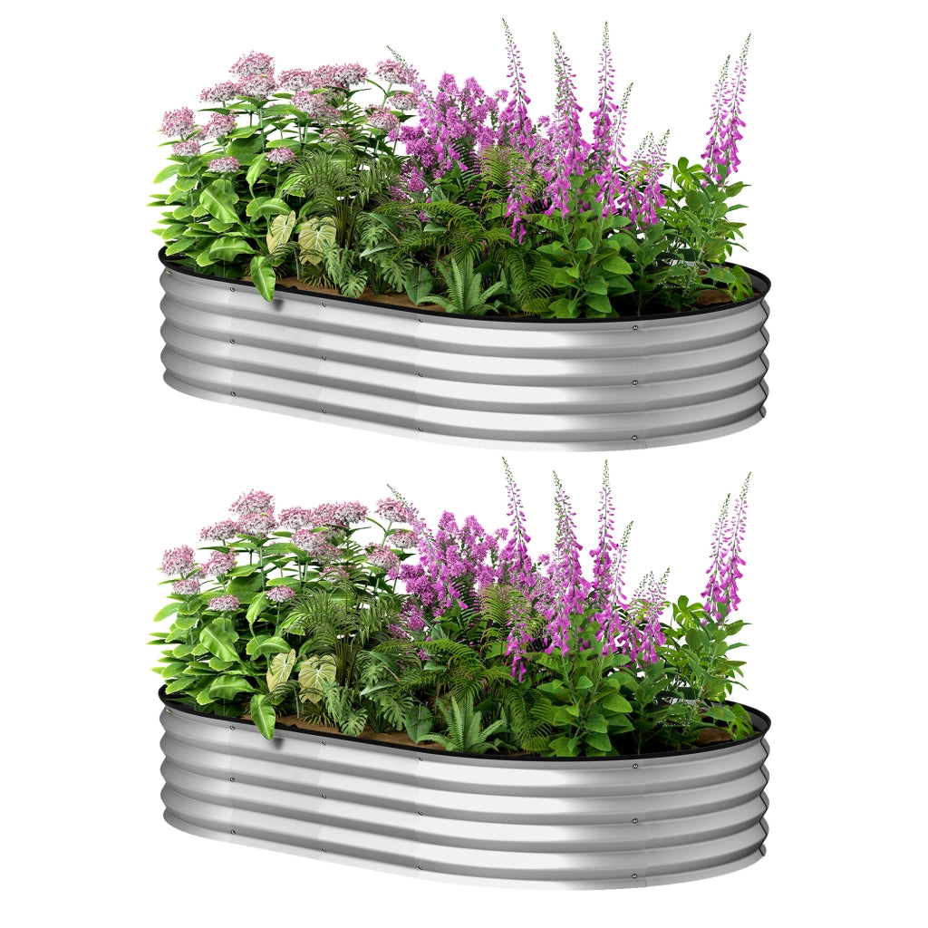 Letto Giardino rialzato ¨C Zephmum ¨C Acciaio galvanizzato 152x91x30 cm Argento