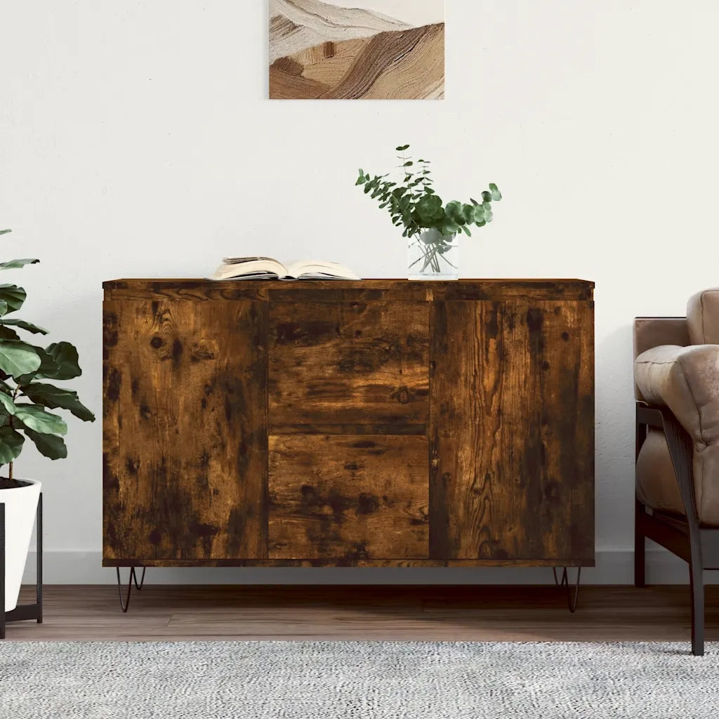 Credenza Rovere Fumo 101,5x35x70 cm in Legno Multistrato 827209