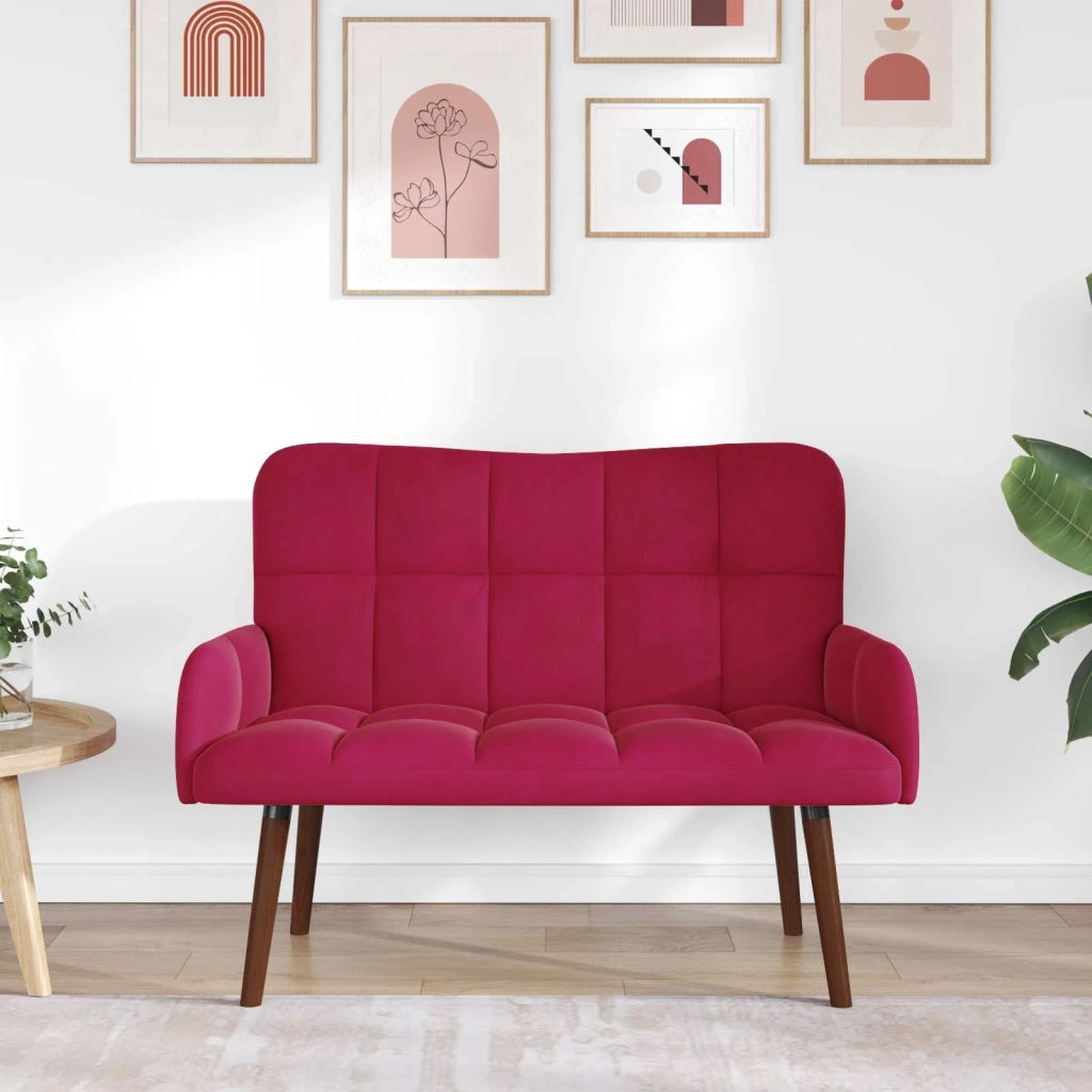 Sofa a Due Posti Rosso vino 115 x 61 x 87 cm Velluto