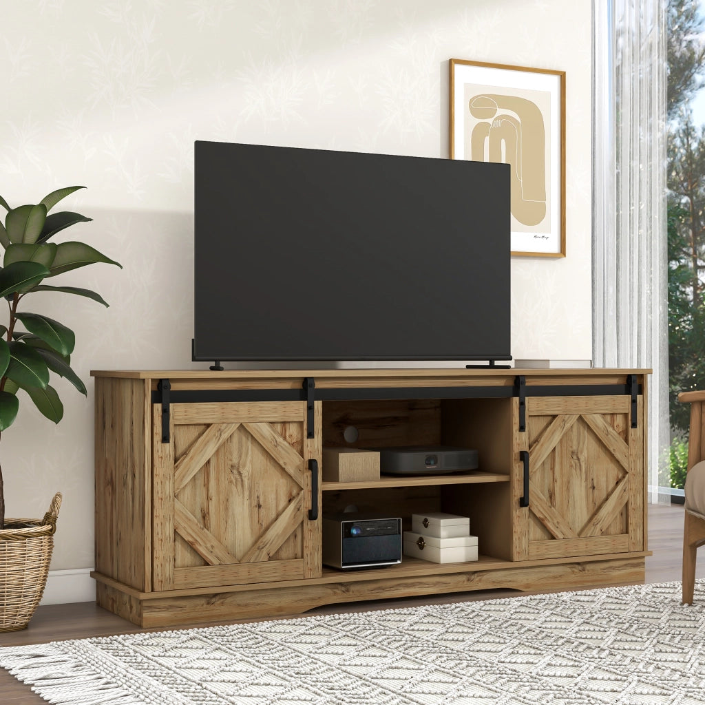 Mobile TV con 2 ante scorrevoli e ripiani regolabili - per soggiorno - 150 x 40 x 60 cm - marrone