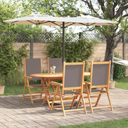 Set da Pranzo da Giardino in Legno di Acacia Anthracite 5 Pezzi