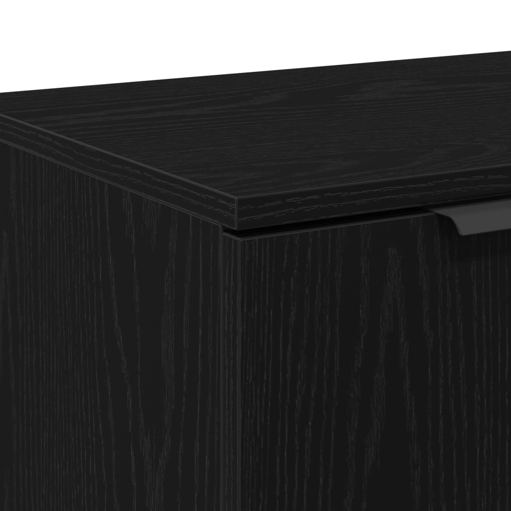 Mobile TV  Nero Rovere 102x35x36,5 cm Legno ingegnerizzato