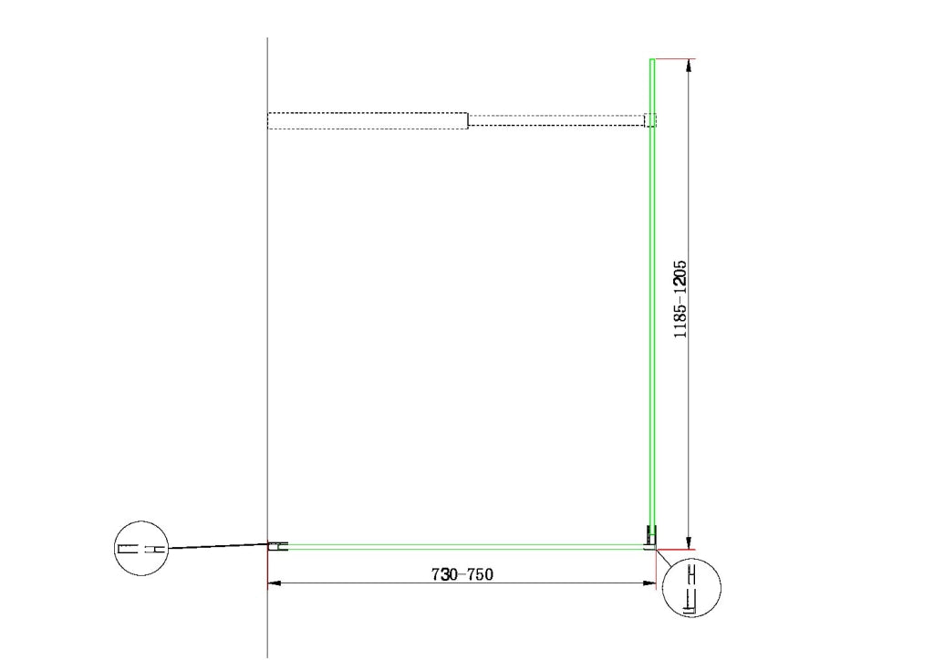 Parete Doccia Walk-in Angolare Doppio Vetro 8 mm Reversibile 73-75 x 118,5-120,5 H 200 cm