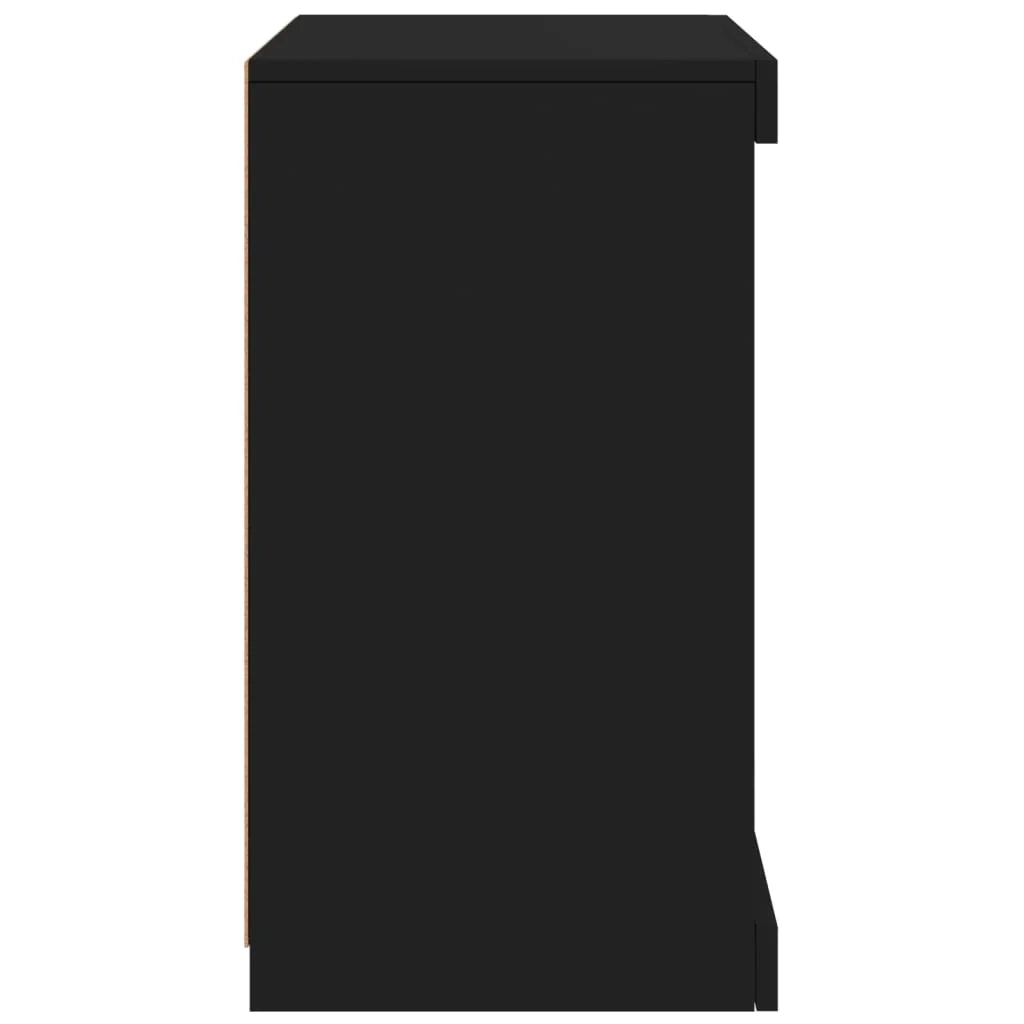Buffet credenza cassettiera armadio mobile contenitore organizer per cucina soggiorno salotto con luci LED 41 x 37 x 67 cm nero 02_0030038
