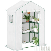 Serra da giardino con porta e finestre ¨C Zephmum ¨C Grigio 140x73x190 cm